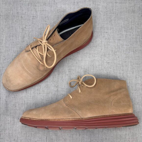 Cole Haan Lunargrand Chukka Dress Boots Tan Suede Waterproof Lace Up Men's‎ 11 - Picture 1 of 11